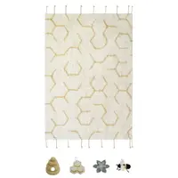 Covor de joacă pentru copii crem din bumbac 90x130 cm Pollination – Lorena Canals
