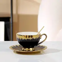 Pahar Morello - Cu farfurioară și linguriță 220 ml, Black