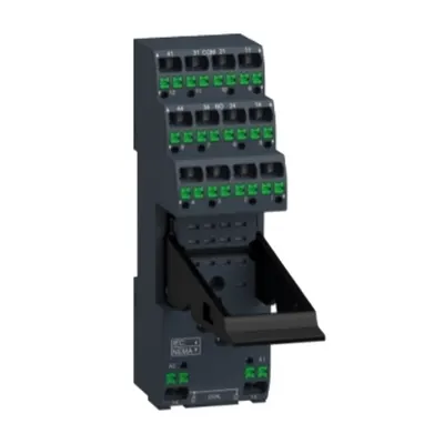 Priza de conectare prin mpingere cu clema, Relee electromecanice Harmony, pentru relee RXM, 12A 2CO, 6A 4CO, terminale de conectare prin mpingere, contact separat