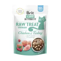 BRIT Raw Treat Urinary, Pui și Curcan, punguță recompense pisici sterilizate, sistem urinar, 40g