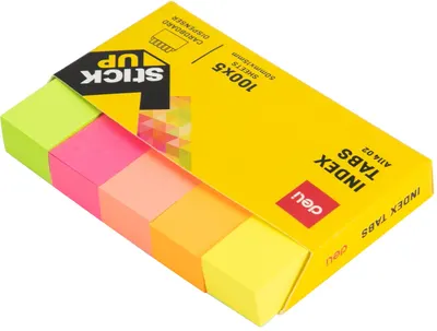 Hartie pentru notite Deli - 50 х 15 mm, 5 х 100 foi, neon