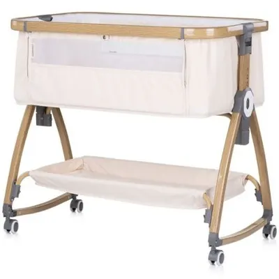 Patut co-sleeper Chipolino Charisma cu laterala culisanta cashmere wood