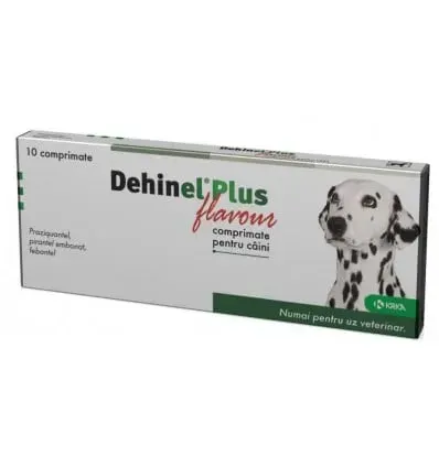 Antiparazitar intern pentru caini Dehinel Plus Flavour 10 cpr folie
