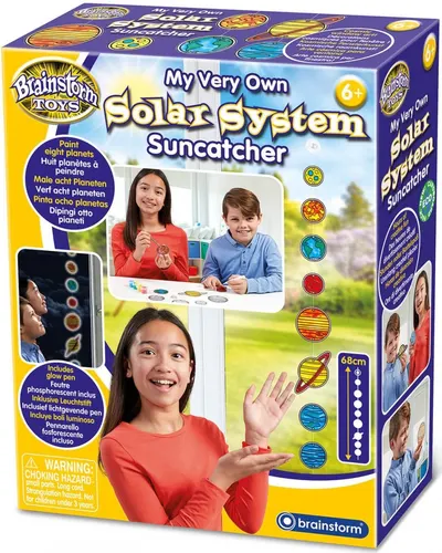 Kit creativ Brainstorm - Sistemul solar din sticlă colorată DIY