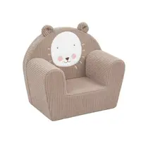 Fotoliu din burete, New Baby, Pentru copii, Din tesatura de catifea reiata, Cu husa detasabila, Materiale certificate Oeko Tex Standard 100, Leu