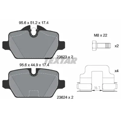 Set placute frana, frana disc TEXTAR 2362303