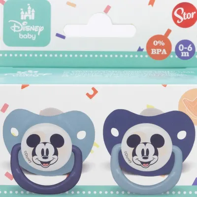 Suzete din silicon Stor - Mickey Mouse Full Of Smiles, 0-6 luni, 2 buc
