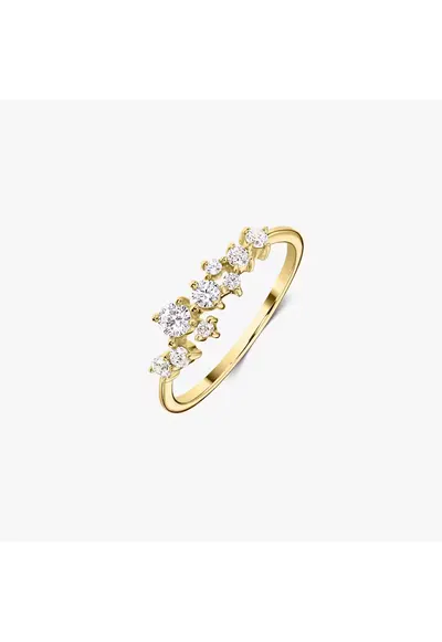 Inel din argint Golden Galaxy - Zirconiu