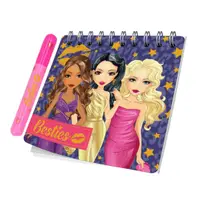 Mini set carnețel cu pix, Besties, 8 cm, culoarea verde