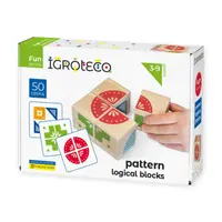 Blocuri logice din lemn, cu model, 4 piese