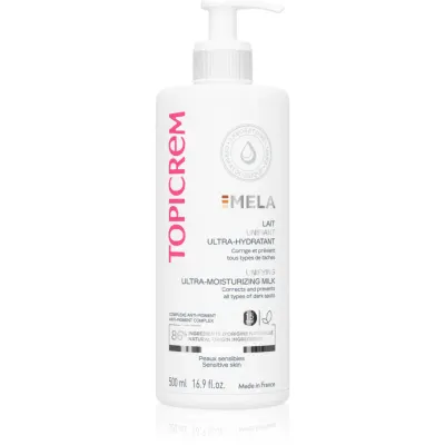Topicrem MELA Unifying Ultra-Moisturizing Milk SPF15 lapte hidratant impotriva petelor SPF 15 500 ml