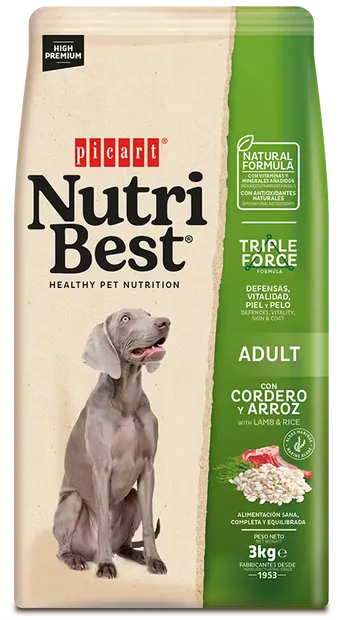 Hrana Uscata Caini Premium, NutriBest Adult Dog, Miel si Orez, 3 kg