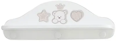 Raft cu suporturi pentru haine Italbaby - Baby Re, Dove Grey