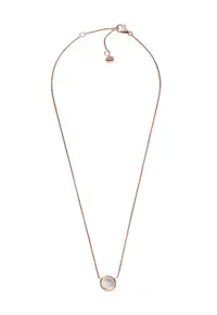 Colier de lant cu pandantiv Mother of Pearl - Auriu rose/Alb