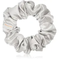 Crystallove Silk Scrunchie elastic pentru păr din mătase Silver 1 buc