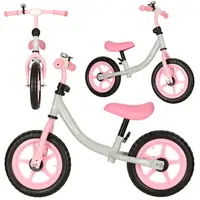 Bicicleta de echilibru fara pedale pentru copii, Ikonka, cu ghidonul si saua reglabile in inaltime, greutate redusa 1.8 kg, Trike Fix Balance pink