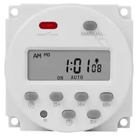 Timer digital SINOTIMER, interval de 1 secunda, 12V temporizator LCD digital programabil saptamanal 7 zile, CN101S-4