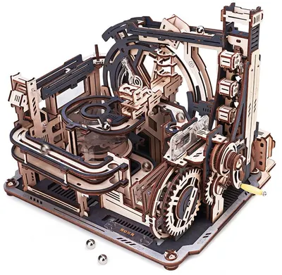 Puzzle 3D din lemn Robo Time din 472 piese - Portul spațial de marmură