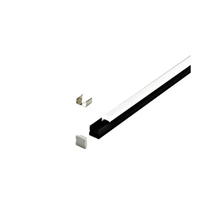 LED-Stripe Profile surface with opal Cover black 3000mm