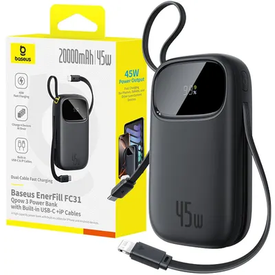 Powerbank Baseus 20000mAh 45W USB-C & Lightning negru