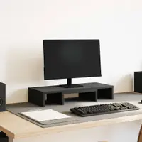 vidaXL Suport monitor reglabil, stejar negru, 60x24x10,5 cm, lemn prelucrat