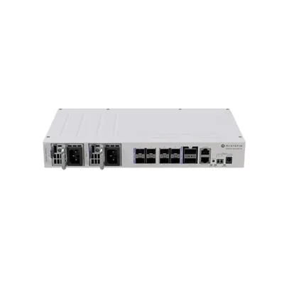 Switch rackabil cu 8 porturi SFP28 MikroTik CRS510-8XS-2XQ-IN, 2x QSFP28 100G, PoE, cu management