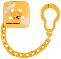 Clips pentru suzetă cu lanț Canpol - BabiesBoo, portocaliu