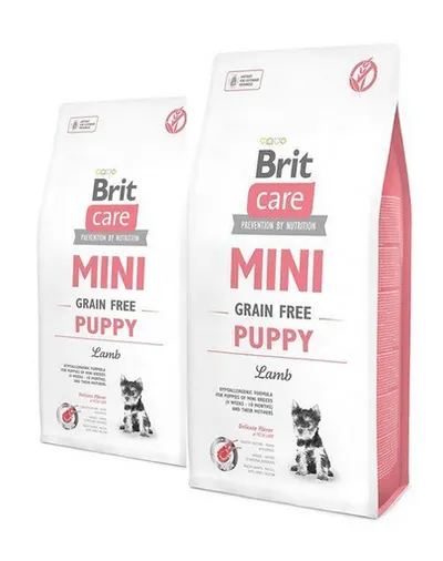 BRIT Care Mini Grain Free Mini Puppy Lamb hrana uscata caini juniori talie mica, cu miel 14 kg (2 x 7 kg)
