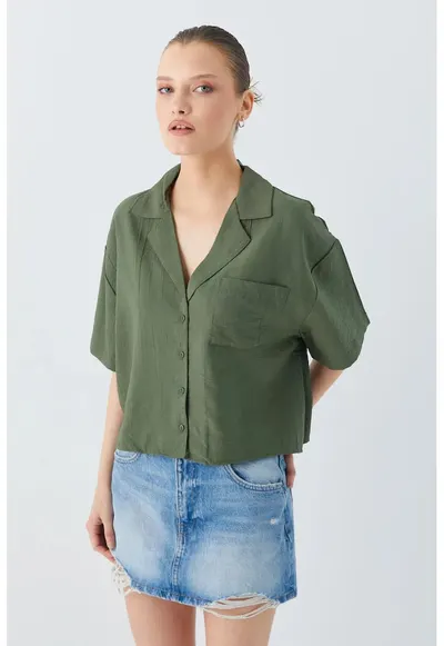 Camasa dama verde kaki - Kaki