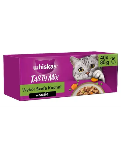 WHISKAS Adult Tasty Mix în sos 40x85 g hrană umedă pisici adulte