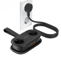 Prelungitor Orico APP, 2 x Schuko - 2 x USB-A - 1 x USB-C, Negru