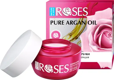Nature of Agiva Roses Crema de zi intensă anti-riduri cu ulei de argan și trandafir, 50 ml
