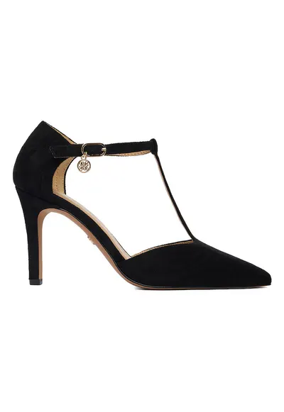 Pantofi dama - stiletto - negru - tesatura