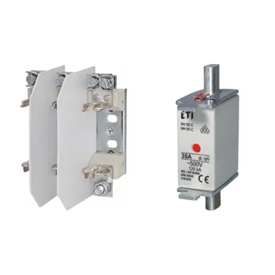 Pachet Protectie Circuit Trifazat: Soclu Siguranta Fuzibila NH00/NH000 3P (M8/M6), Siguranta Fuzibila NH00C gG 160A 400V