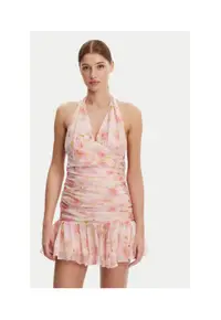 Rochie FLORAL ROZ - 81% lyocell - 19% poliester - roz