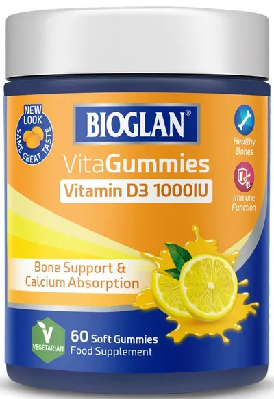 VitaGummies Vitamin D3, 1000 IU, 60 tablete de jeleu, Bioglan