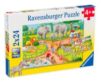 Puzzle Ravensburger din 2 x 24 de piese - Gradina zoologica