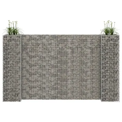 Gossi jardiniera gabion in forma de h, sarma otel, 260 x 40 x 150 cm