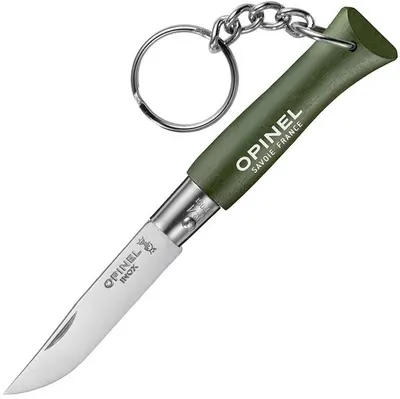 Cuțit pliabil cu breloc Opinel Inox - Colorama, №4, kaki