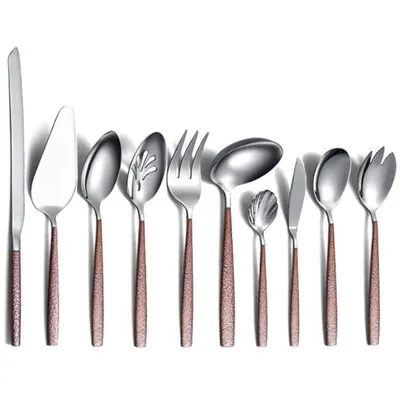 Tacamuri, 18/0 Inox, Argintiu/Maro, 10 Bucati, Berglander