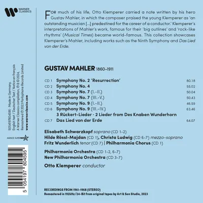 Mahler: Symphonies 2, 4, 7, 9 & Das Lied Von Der Erde & Other Lieder (7CD Box Set)