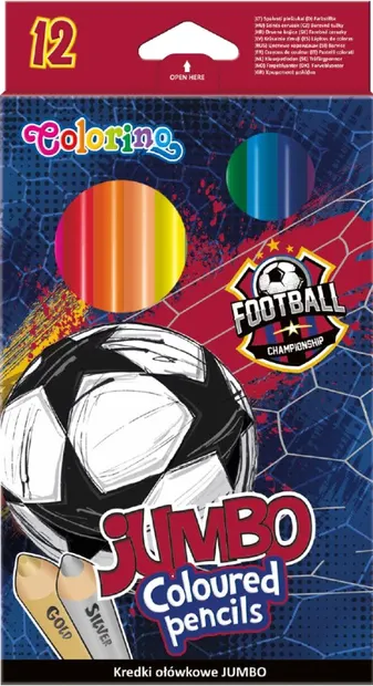 Creioane colorate Colorino - Jumbo Football, 12 culori