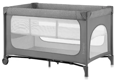 Pătuț pentru bebeluși 2 în 1 Lionelo - Jasmin Easy Fold, Grey Stone