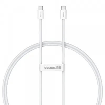 Cablu Date si Incarcare USB-C - USB-C Baseus Superior Series 2, 30W, 1m, Alb P10365200211-00