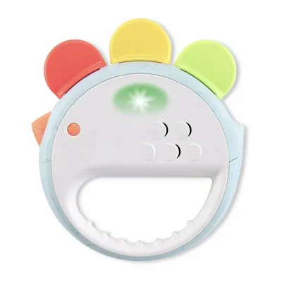 Jucarie muzicala, Skip Hop, Feelin' Clucky, Multifunctionala, Moduri tamburina si pian, Lumini multicolore, Maner usor de prins, 6 luni+, Multicolor