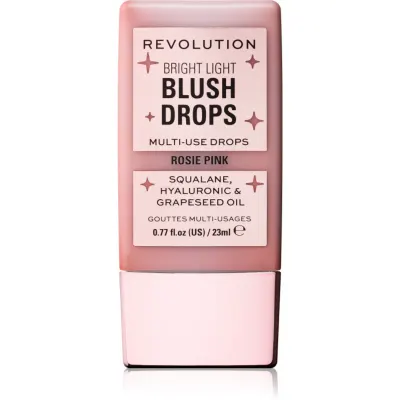 Revolution Bright Light Blush Drops fard de obraz lichid culoare Pink Rosie 23 ml