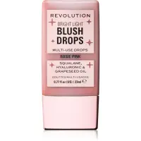 Revolution Bright Light Blush Drops fard de obraz lichid culoare Pink Rosie 23 ml