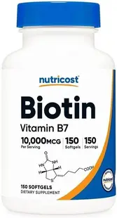 Biotin Vitamin B7, 10000 µg, 150 capsule gelatinoase moi, Nutricost