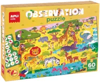 Joc puzzle-asociativ Apli - Savannah, 60 de piese, cu poster