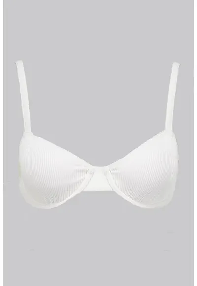 Sutien de baie striat Love The Muse - Alb optic